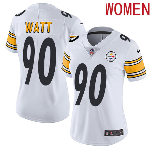 2019 Women Pittsburgh Steelers 90 Watt white Nike Vapor Untouchable Limited NFL Jersey